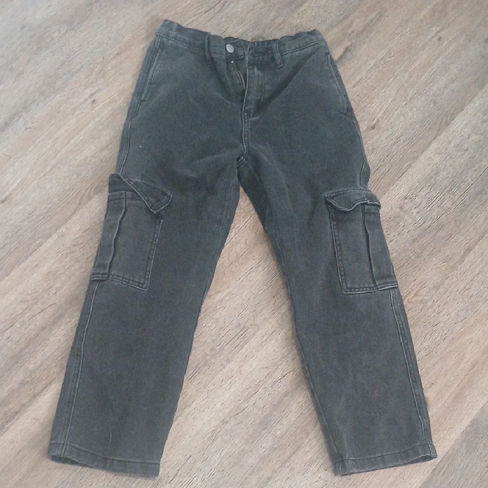 Girls Black Cargo Pants